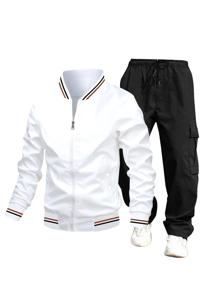 Herren Sportliche Jacke und Cargo-Hose Set Drune