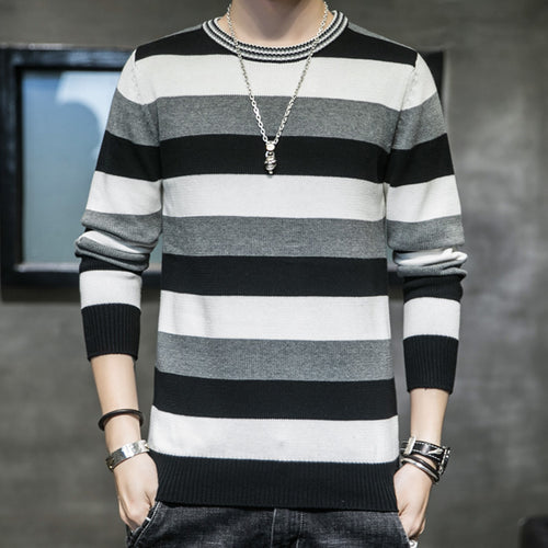Herren gestreifter Pullover aus weichem Baumwollmix Drune