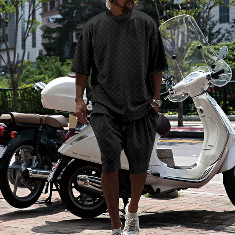 Herren komfortables Sommer-Set mit Übersize-T-Shirt und Shorts Drune