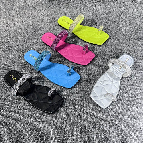 Damen eleganter Flip-Flop mit funkelnden Strasssteinen Drune