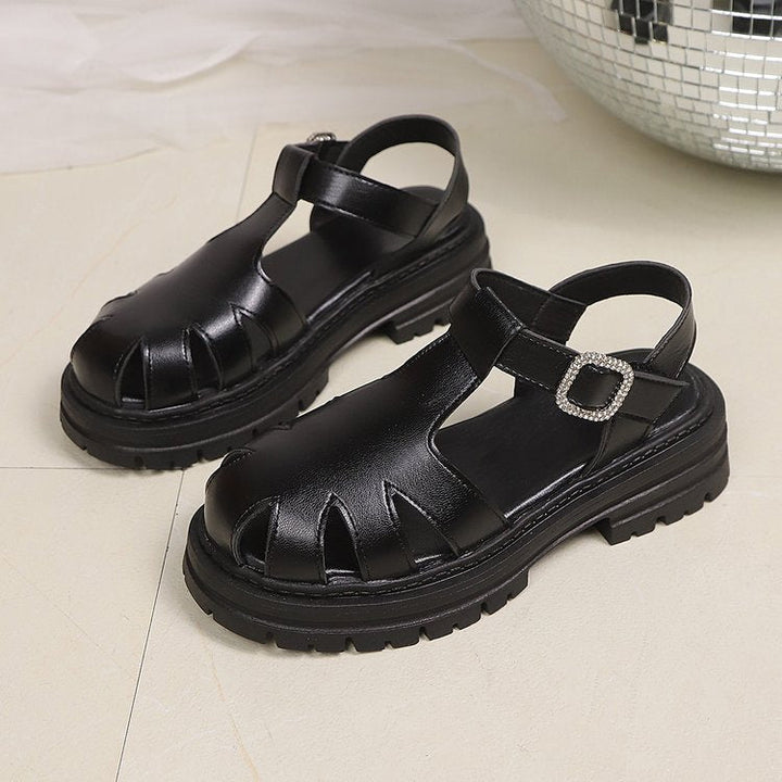 Damen komfortable Riemensandalen mit modischer Schnallenverzierung Drune