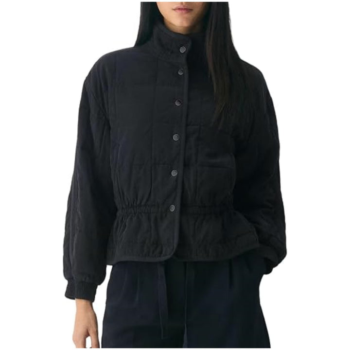 Damen Steppjacke mit Stehkragen und tailliertem Gummizug Drune