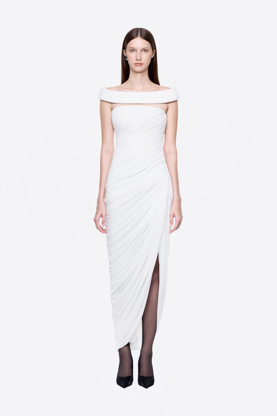 Damen Elegantes Abendkleid mit Off-Schulter-Design und raffiniertem Drapé Drune