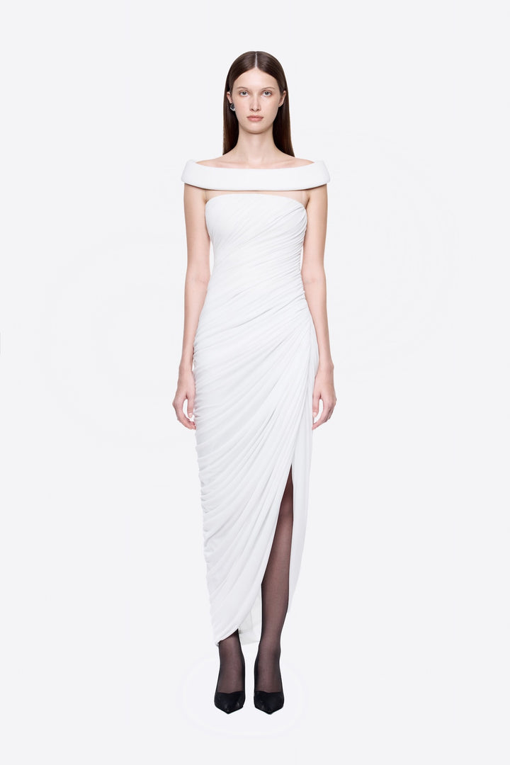 Damen Elegantes Abendkleid mit Off-Schulter-Design und raffiniertem Drapé Drune