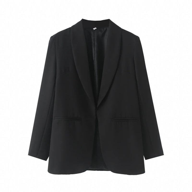 Damen eleganter Blazer mit einzigartigem Schnitt und Taschen Drune