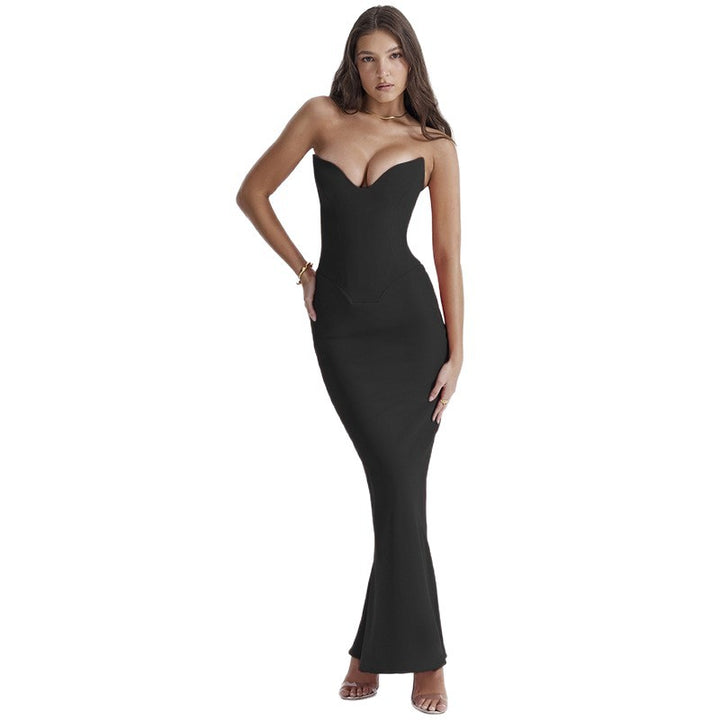 Damen Elegantes Abendkleid mit herzförmigem Ausschnitt und schwingendem Saum Drune