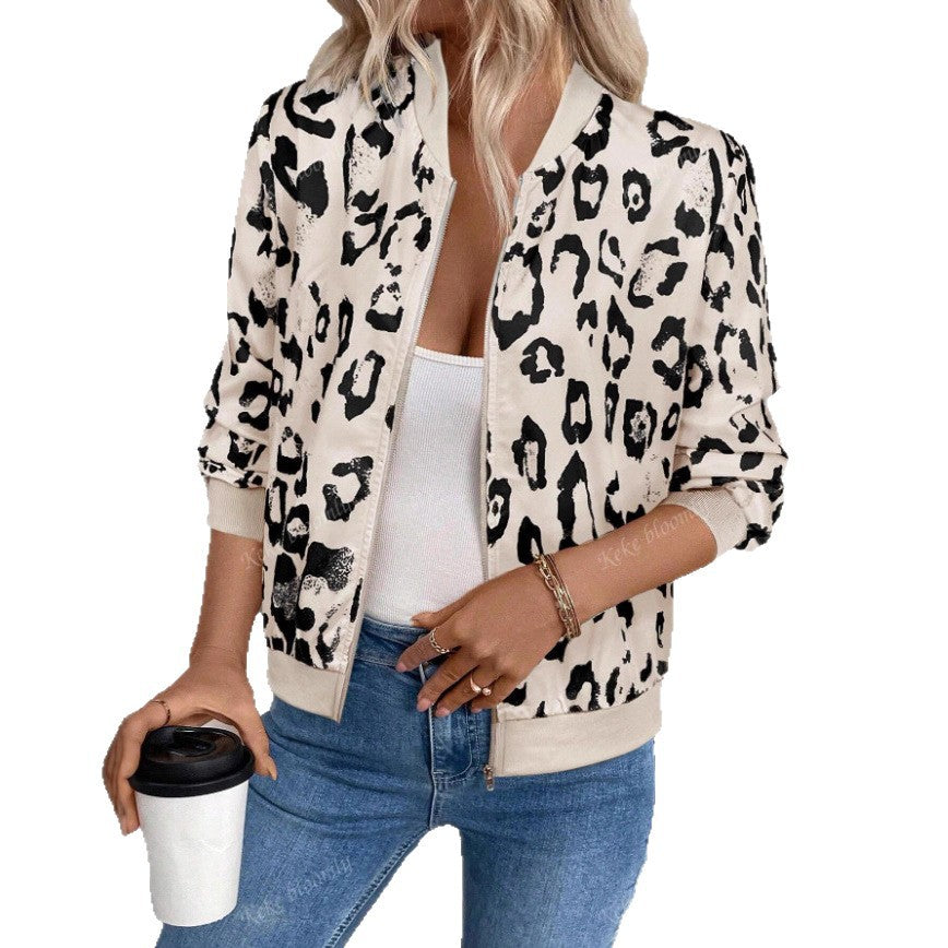 Damen Bomberjacke mit Leopardenmuster Drune