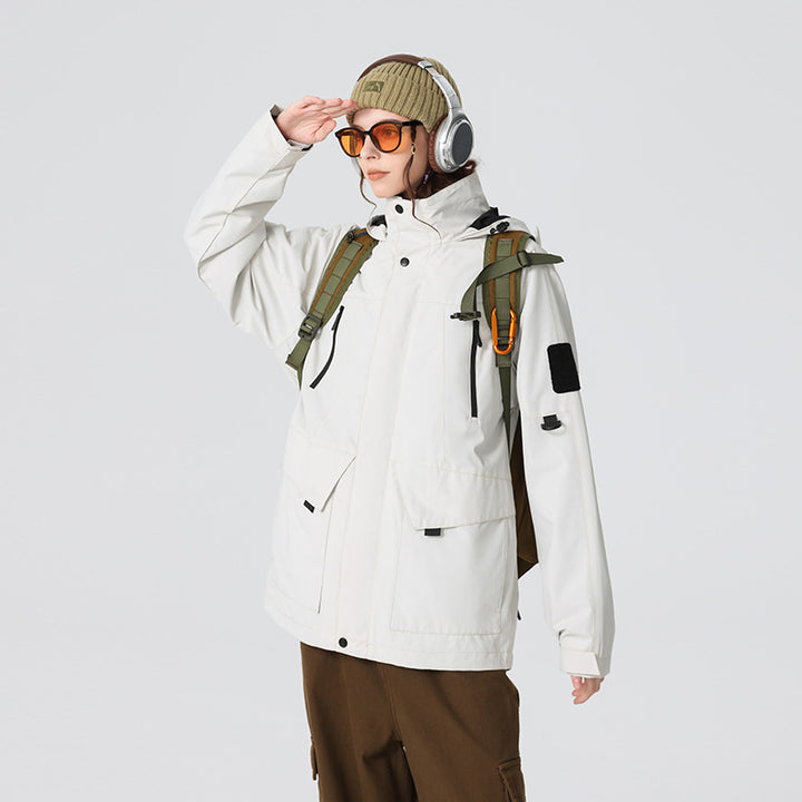 Herren Technische wasserdichte Outdoorjacke mit Kapuze, verschweißten Nähten und verdeckten Reißverschlüssen Drune