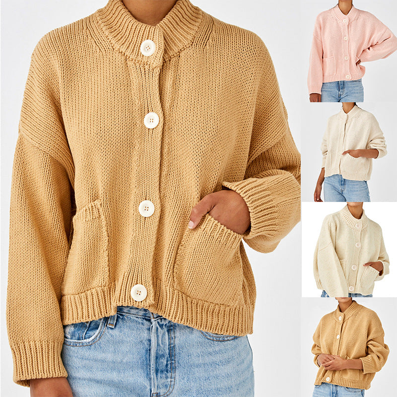 Damen Strickjacke im lässigen Schnitt mit Knopfdetails Drune