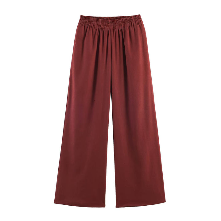 Damen Zweiteiliges Anzug-Set Wickelblazer mit Bindegürtel und Palazzo-Hose Drune