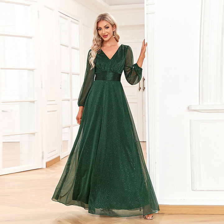 Drune | Cocktail Abendkleid Kor Kostüme Plus Size Lang Gastgeber Solo Grünes Kleid