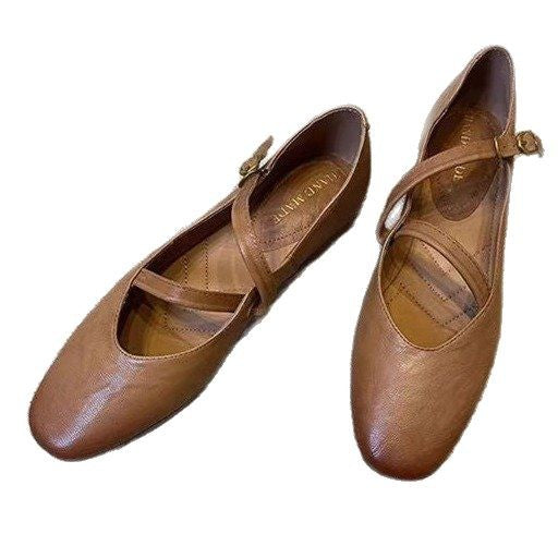 Damen Ballerina-Schuhe mit verstellbarem Riemchen und bequemem Fußbett Drune