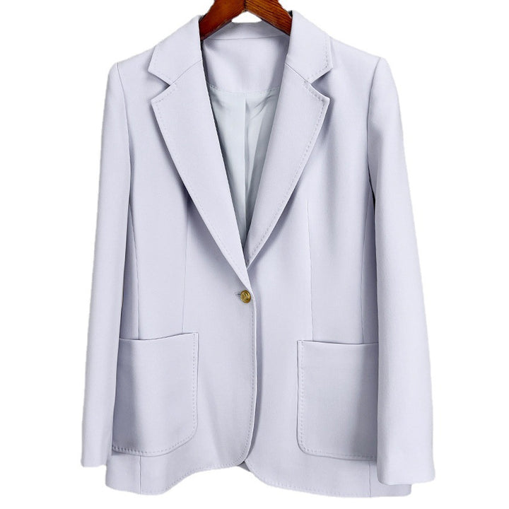 Damen Taillierter Ein-Knopf-Blazer mit aufgesetzten Taschen und schmalem Revers Drune
