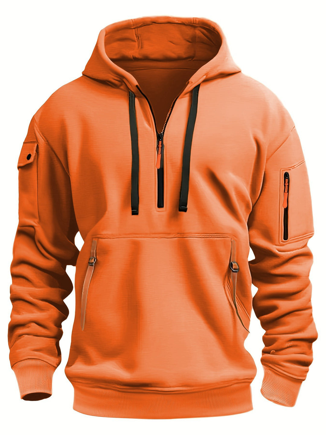Herren sportlicher Kapuzenpullover mit Struktur und praktischen Taschen Drune