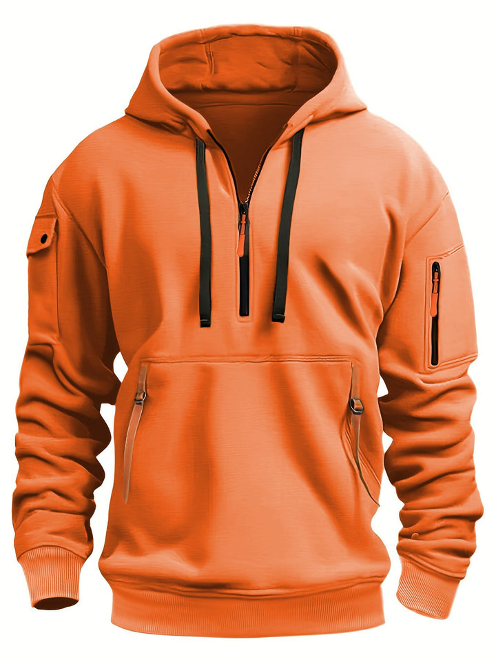 Herren sportlicher Kapuzenpullover mit Struktur und praktischen Taschen Drune