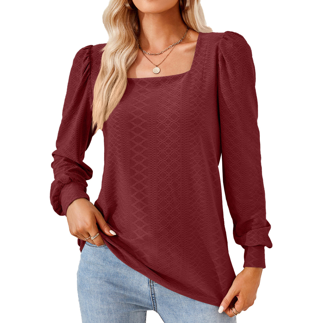 Damen Leichtes Blusenshirt mit eleganten Puffärmeln und strukturiertem Design Drune