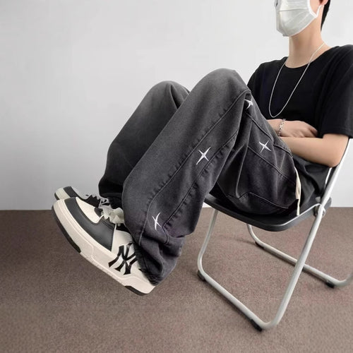Damen Weitgeschnittene Jeanshose mit einzigartigem Design Drune