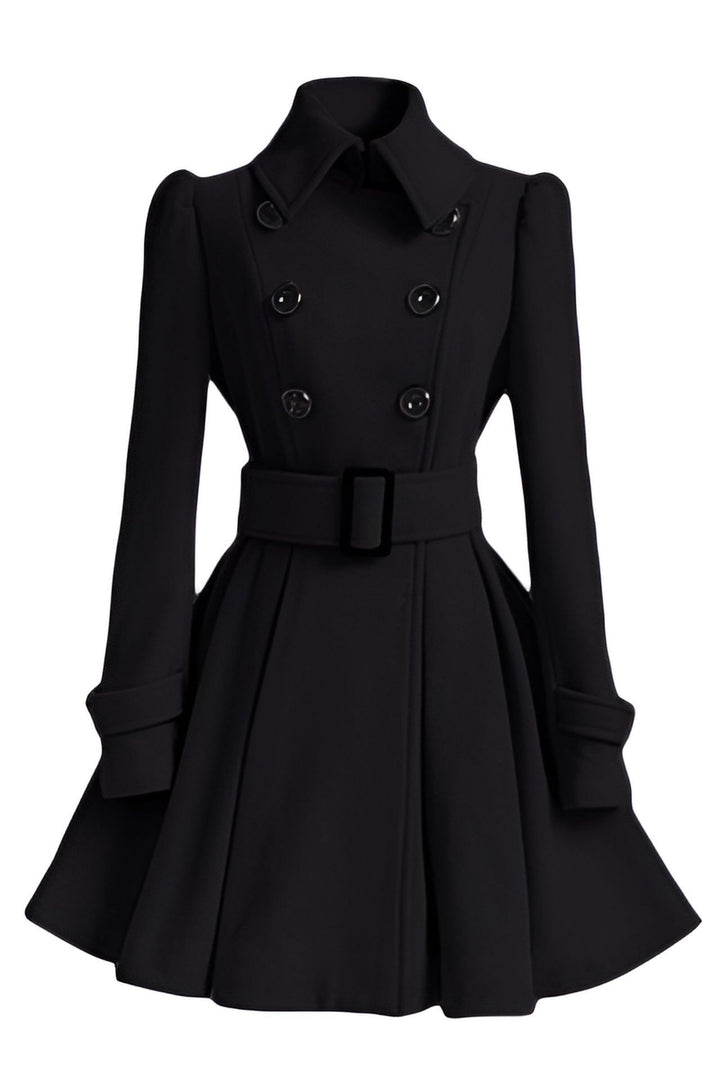 Damen eleganter Trenchcoat mit tailliertem Schnitt und dekorativen Knöpfen Drune