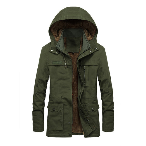 Herren Utility-Parka mit Teddyfleece-Innenfutter, versteckter Frontleiste und multifunktionalen Taschen Drune