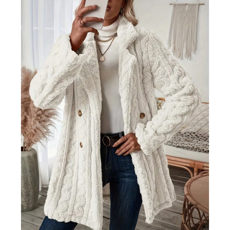 Damen Kuscheliger Strickmantel mit doppelt eingearbeiteten Taschen Drune