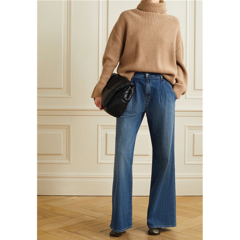Damen Weite Jeans mit hohem Bund und lässigem Schnitt Drune
