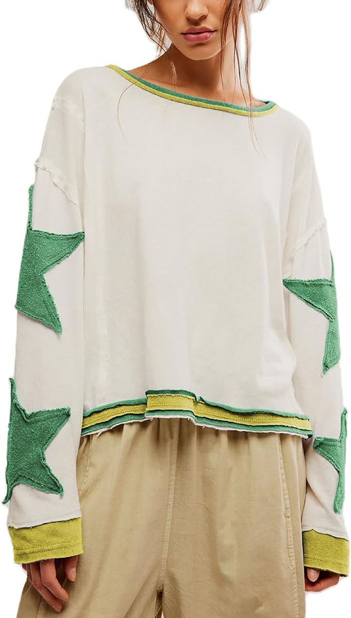 Damen lässiger Pullover mit Sternen-Design Drune