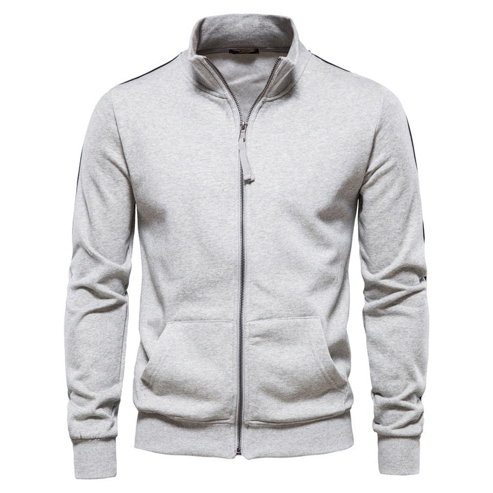 Herren Sweatjacke mit hohem Kragen und durchgehendem Reißverschluss Drune