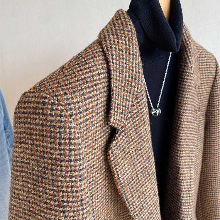 Damen Klassischer Tweed Blazer Drune