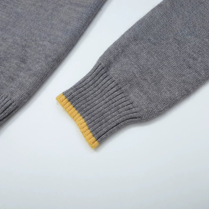Damen Strick-Cardigan mit Matrosenkragen und Kontrastkanten Drune