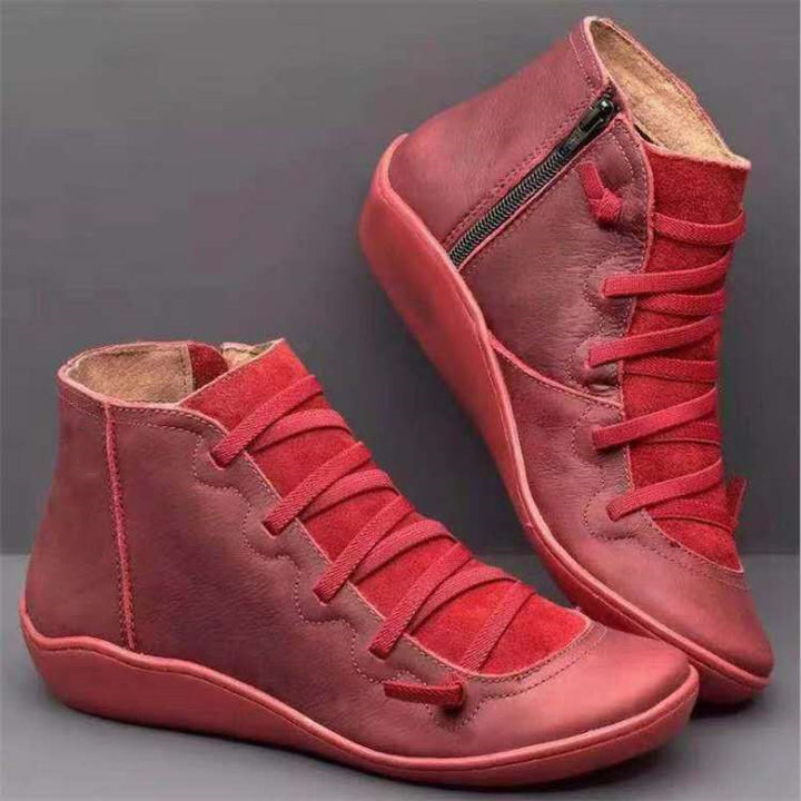 Damen Komfort-Ankleboot mit elastischer Schnürung und ergonomischer Komfortsohle Drune