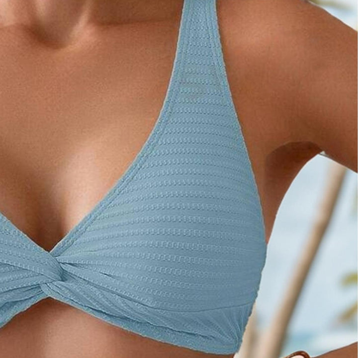 Damen Triangel-Bikini mit gewickeltem Oberteil und Rippendesign Drune