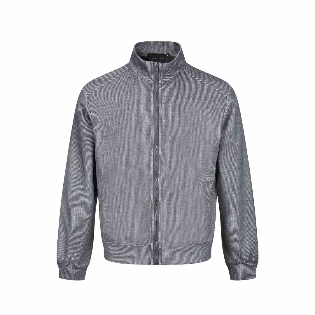 Herren Leichte Sweatjacke aus Baumwoll‑Mix mit Stehkragen, durchgehendem Reißverschluss und Eingrifftaschen Drune