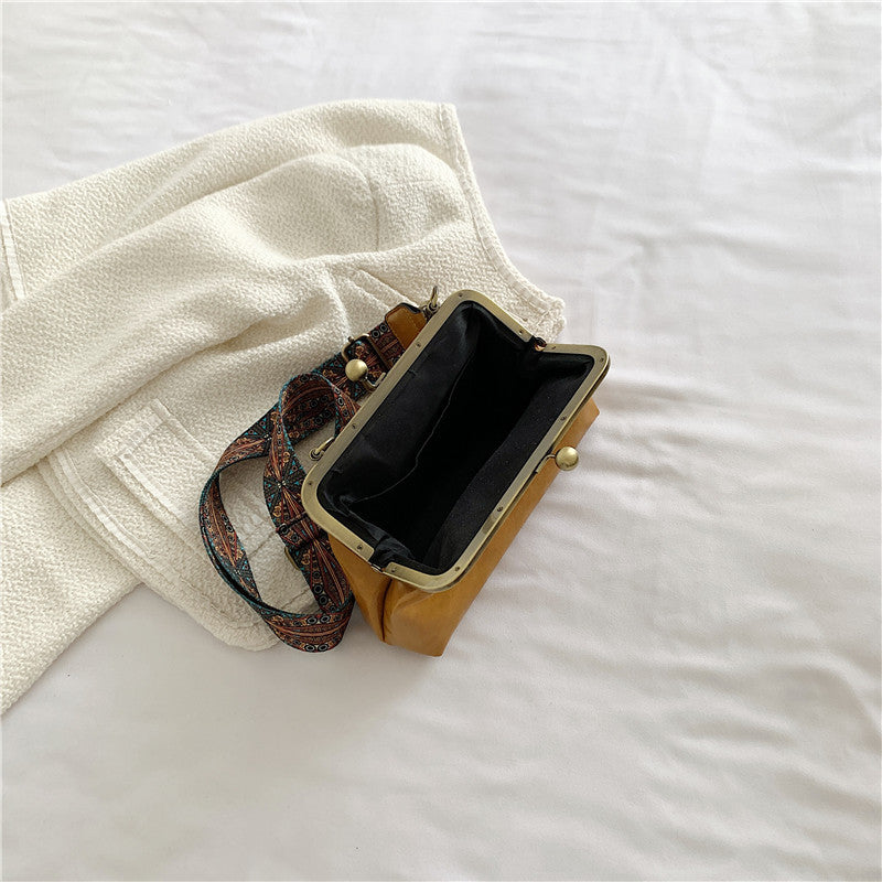 Damen Vintage-inspirierte Kiss Lock Clutch-Tasche Drune