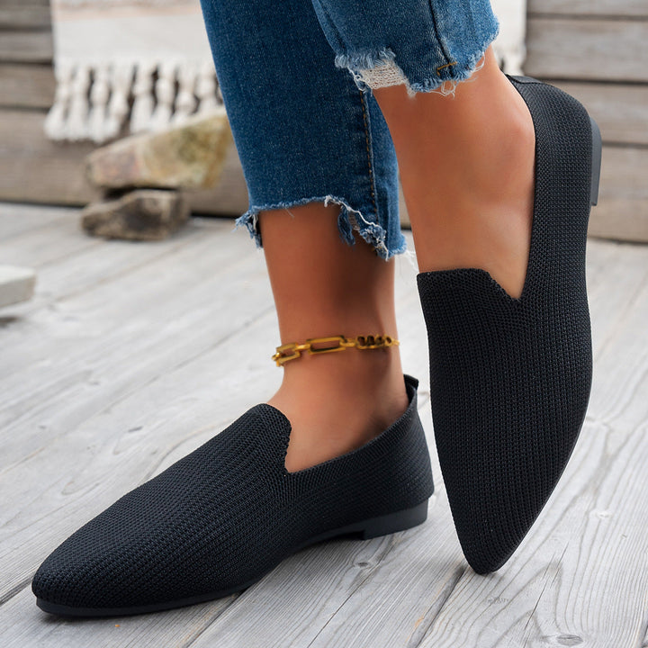 Damen Ballerinas mit kreativem Hahnentrittmuster und flexiblem Fußbett Drune