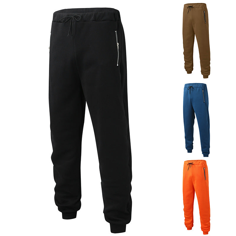 Herren nan komfortable Jogginghose mit elastischem Bund Kordelzug konisch zulaufenden Beinen und seitlichen Reißverschlusstaschen Drune