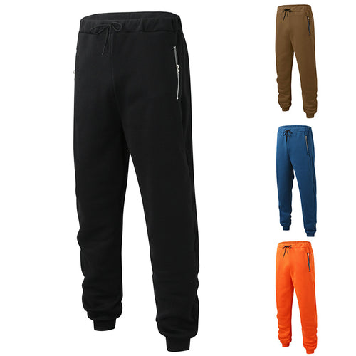 Herren nan komfortable Jogginghose mit elastischem Bund Kordelzug konisch zulaufenden Beinen und seitlichen Reißverschlusstaschen Drune
