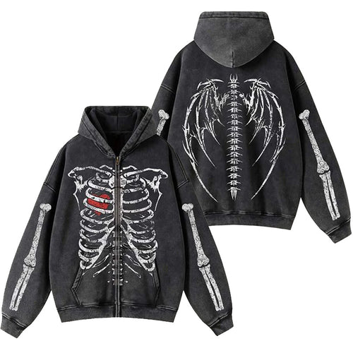 Drune | Hoodie - Oversize Graffiti Print & Y2K Stil