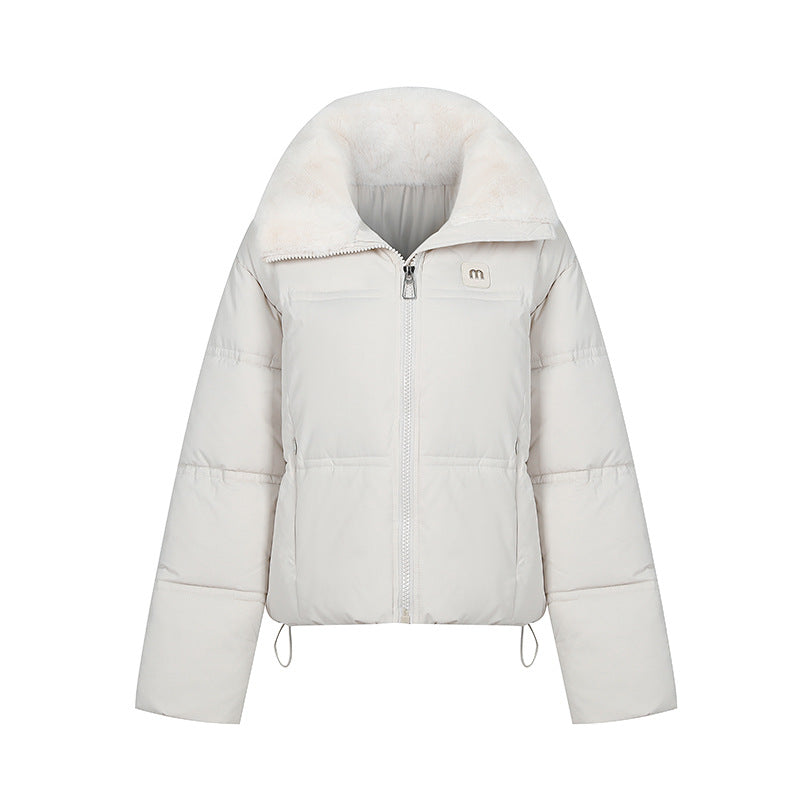 Damen Stylische gefütterte Winterjacke mit abnehmbarem Kragen Drune