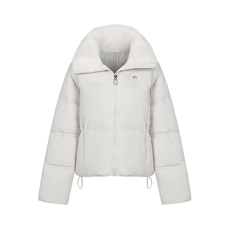 Damen Stylische gefütterte Winterjacke mit abnehmbarem Kragen Drune