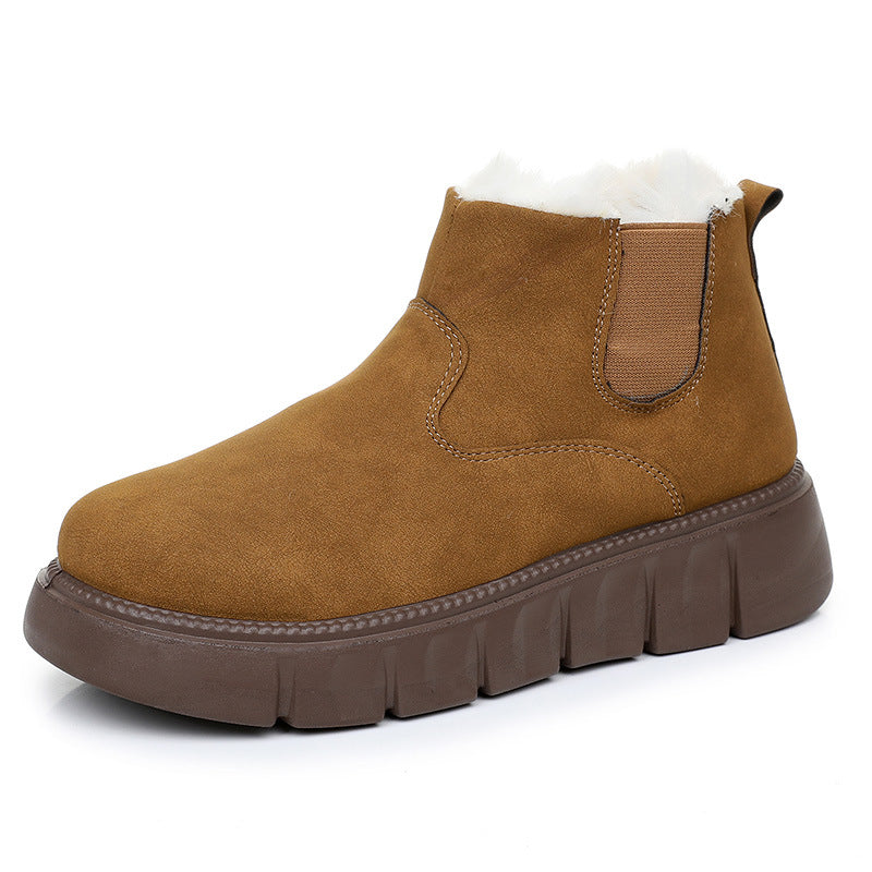 Damen Warme und stilvolle Stiefeletten mit rutschfester Sohle Drune