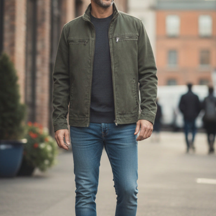 Herren Modische Übergangsjacke mit praktischen Taschen