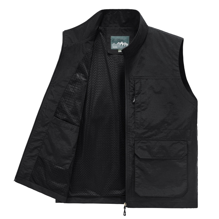 Herren Multifunktionale Utility‑Weste mit Mesh‑Futter, Reißverschluss & Mehrfachtaschen Drune