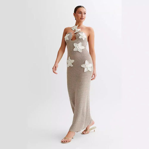 Damen Häkelkleid mit blühendem Design Drune