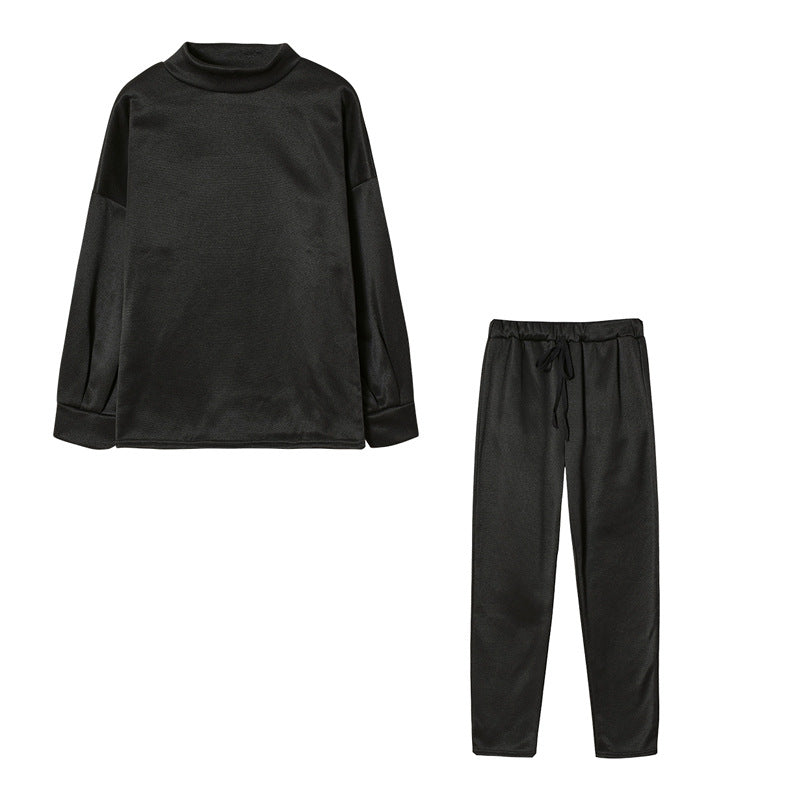 Damen Sportliches Jogginganzug-Set mit komfortablem Schnitt und hohem Kragen Drune