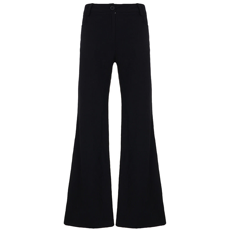 Damen Figurformende High‑Waist Flaredhose mit verdecktem Reißverschluss und Gürtelschlaufen Drune