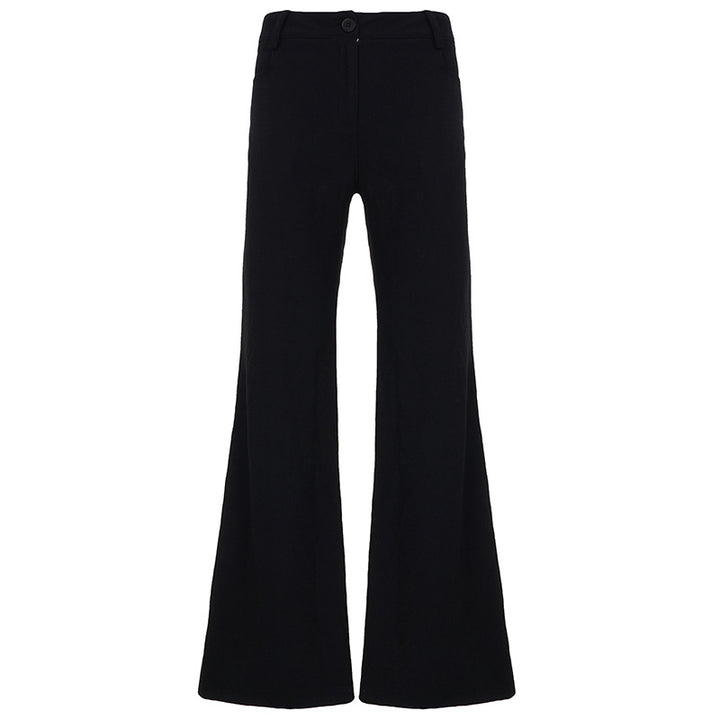 Damen Figurformende High‑Waist Flaredhose mit verdecktem Reißverschluss und Gürtelschlaufen Drune