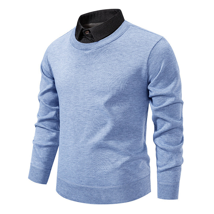 Herren nan Feinstrickpullover mit integriertem Hemdkragen und schmaler Silhouette Drune