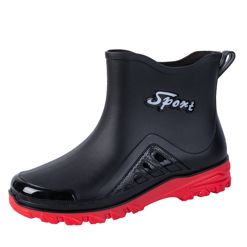 Unisex Kurzschaftige wasserdichte Gummistiefel mit profiliertem Outdoor-Laufsohlen-Design Drune