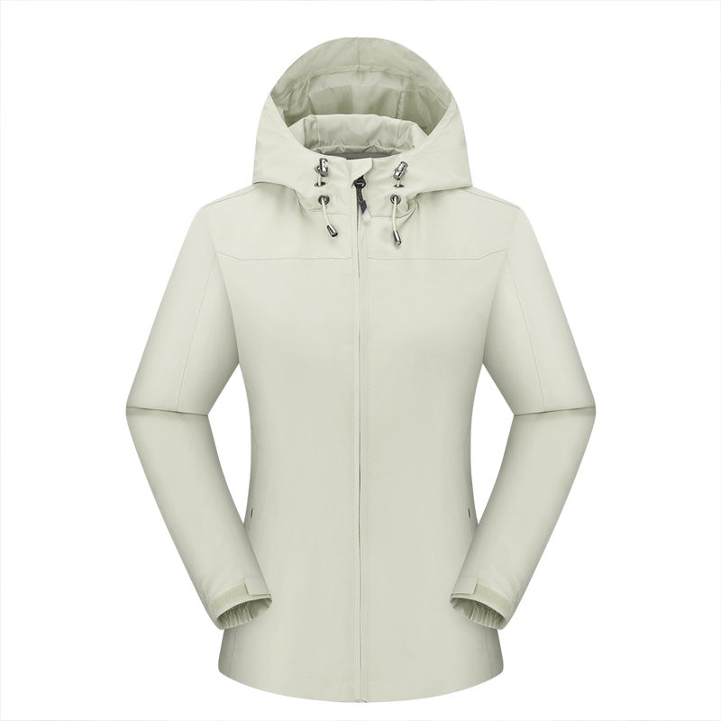 Damen Wasserabweisende Outdoor-Jacke mit Kapuze Drune