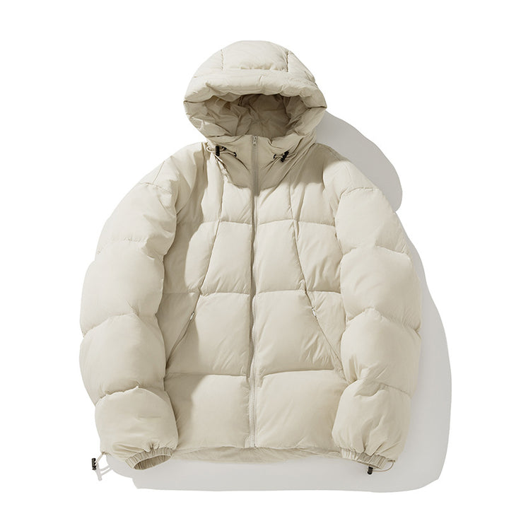 Damen Wattierte Oversize Steppjacke mit Kapuze und Kordelzug Drune